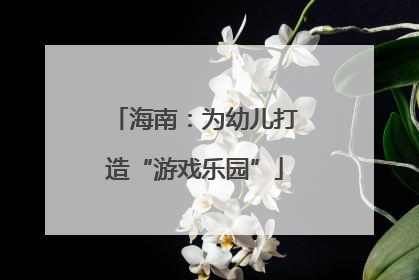 海南：为幼儿打造“游戏乐园”