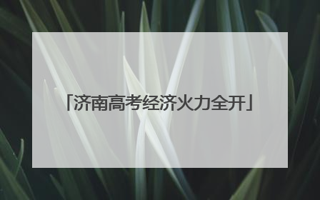 济南高考经济火力全开