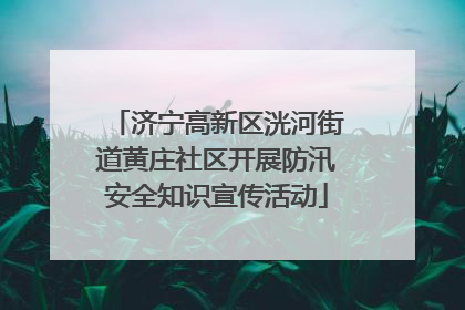 济宁高新区洸河街道黄庄社区开展防汛安全知识宣传活动