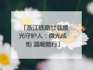 浙江铁路廿载星光守护人：微光成炬 温暖随行