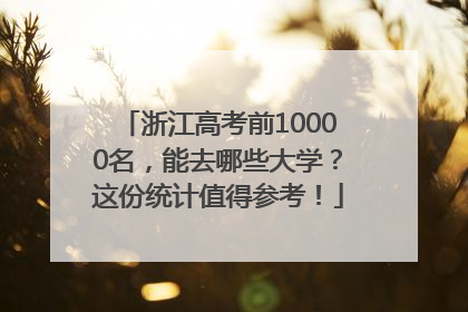 浙江高考前10000名，能去哪些大学？这份统计值得参考！