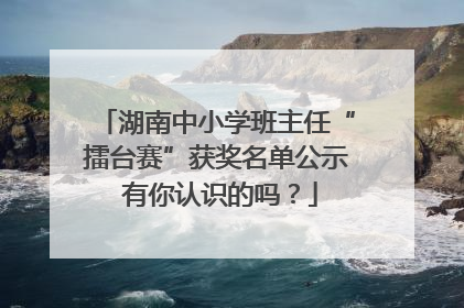 湖南中小学班主任“擂台赛”获奖名单公示 有你认识的吗？