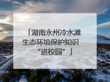 湖南永州冷水滩生态环境保护知识“进校园”