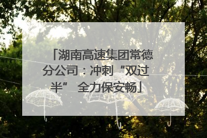 湖南高速集团常德分公司：冲刺“双过半” 全力保安畅