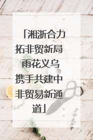 湘浙合力拓非贸新局 雨花义乌携手共建中非贸易新通道