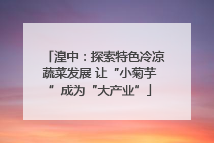湟中：探索特色冷凉蔬菜发展 让“小菊芋”成为“大产业”