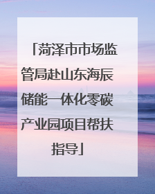 菏泽市市场监管局赴山东海辰储能一体化零碳产业园项目帮扶指导