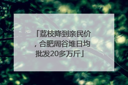 荔枝降到亲民价，合肥周谷堆日均批发20多万斤