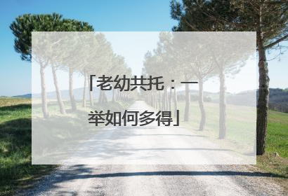 老幼共托：一举如何多得
