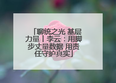 聊统之光 基层力量丨李云：用脚步丈量数据 用责任守护真实