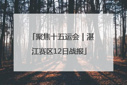 聚焦十五运会｜湛江赛区12日战报