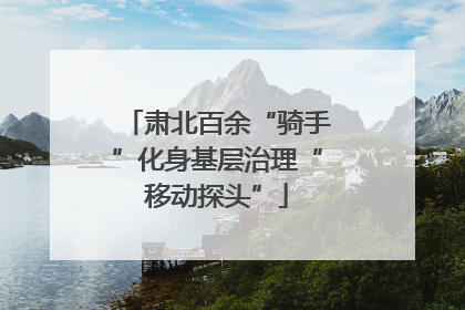 肃北百余“骑手”化身基层治理“移动探头”