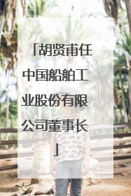 胡贤甫任中国船舶工业股份有限公司董事长