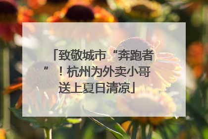 致敬城市“奔跑者”！杭州为外卖小哥送上夏日清凉