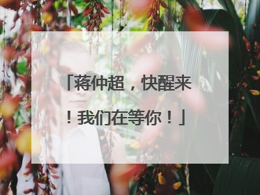 蒋仲超，快醒来！我们在等你！