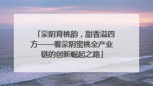 蒙阴育桃韵，甜香溢四方——看蒙阴蜜桃全产业链的创新崛起之路