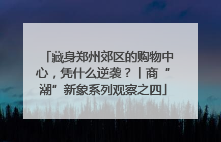 藏身郑州郊区的购物中心，凭什么逆袭？丨商“潮”新象系列观察之四