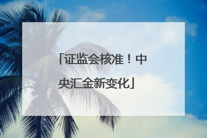 证监会核准！中央汇金新变化