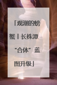 观潮的螃蟹丨长株潭“合体”蓝图升级