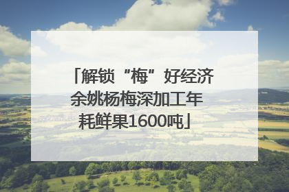 解锁“梅”好经济 余姚杨梅深加工年耗鲜果1600吨