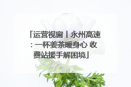 运营视窗丨永州高速：一杯姜茶暖身心 收费站援手解困境