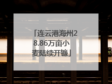 连云港海州28.86万亩小麦陆续开镰