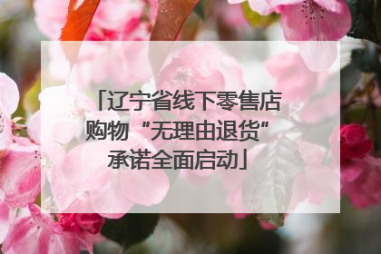 辽宁省线下零售店购物“无理由退货”承诺全面启动