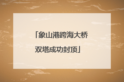 象山港跨海大桥双塔成功封顶
