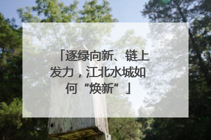 逐绿向新、链上发力，江北水城如何“焕新”