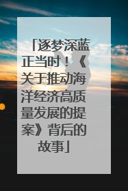逐梦深蓝正当时！《关于推动海洋经济高质量发展的提案》背后的故事