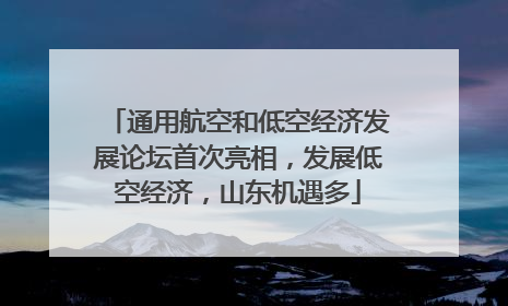 通用航空和低空经济发展论坛首次亮相，发展低空经济，山东机遇多