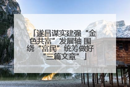 遂昌谋实建强“金色共富”发展轴 围绕“富民”统筹做好“三篇文章”