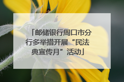 邮储银行周口市分行多举措开展“民法典宣传月”活动