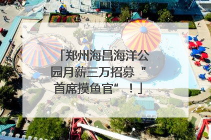 郑州海昌海洋公园月薪三万招募“首席摸鱼官”！