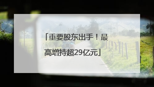 重要股东出手！最高增持超29亿元