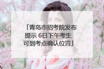 青岛市招考院发布提示 6日下午考生可到考点确认位置