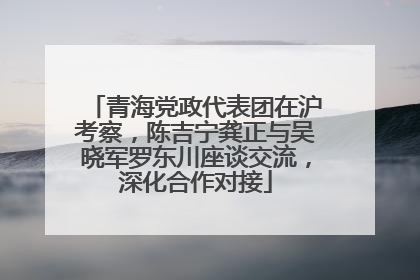 青海党政代表团在沪考察，陈吉宁龚正与吴晓军罗东川座谈交流，深化合作对接