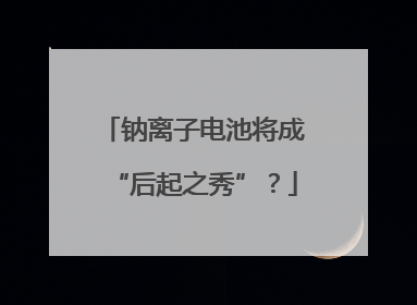 钠离子电池将成“后起之秀”？