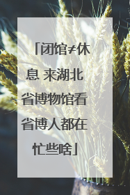 闭馆≠休息 来湖北省博物馆看省博人都在忙些啥