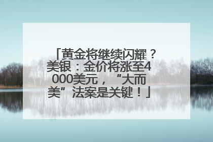 黄金将继续闪耀？美银：金价将涨至4000美元，“大而美”法案是关键！