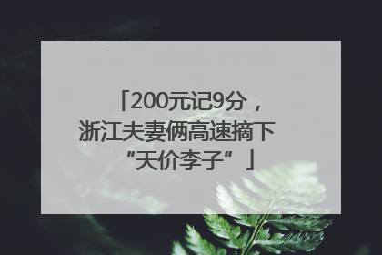 200元记9分，浙江夫妻俩高速摘下“天价李子”