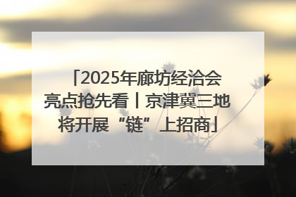 2025年廊坊经洽会亮点抢先看丨京津冀三地将开展“链”上招商