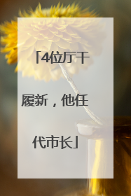 4位厅干履新，他任代市长