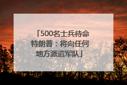 500名士兵待命 特朗普：将向任何地方派遣军队
