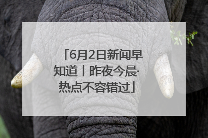 6月2日新闻早知道丨昨夜今晨·热点不容错过