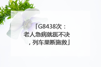 G8438次：老人急病就医不决，列车果断施救