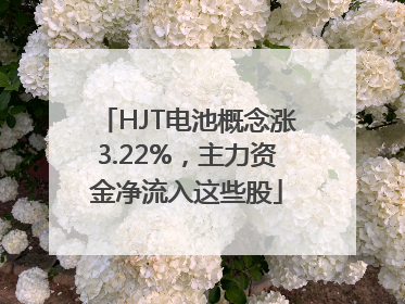 HJT电池概念涨3.22%，主力资金净流入这些股